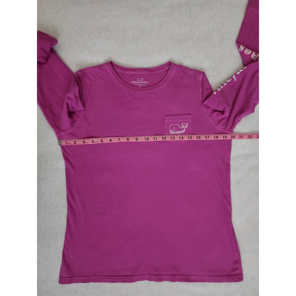 Vineyard Vines Begonia Stacked Whale Graphic Pocket Long Sleeve Tee Size Small - Picture 5 of 7